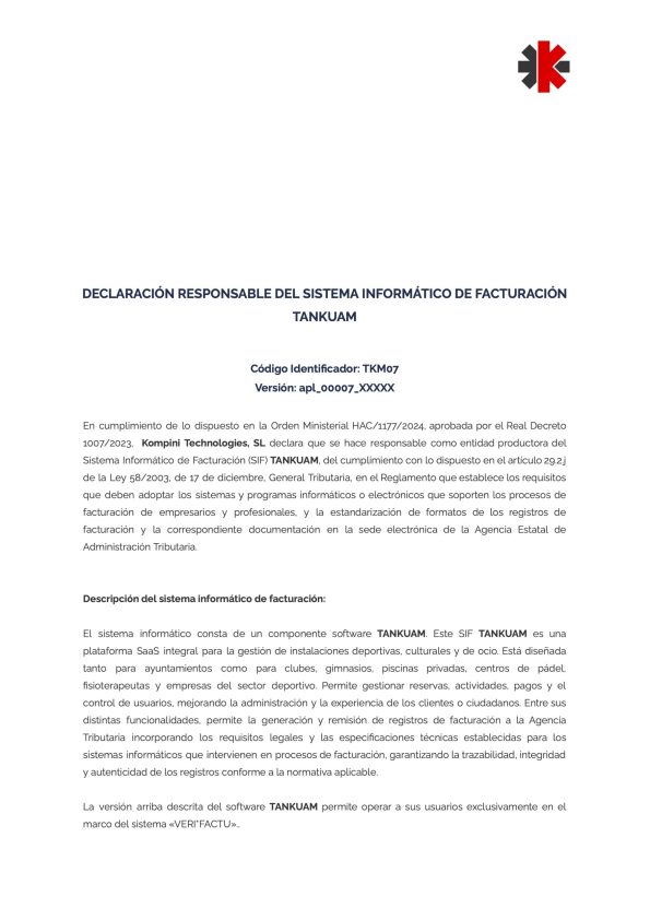 Declaración Responsable Kompini
